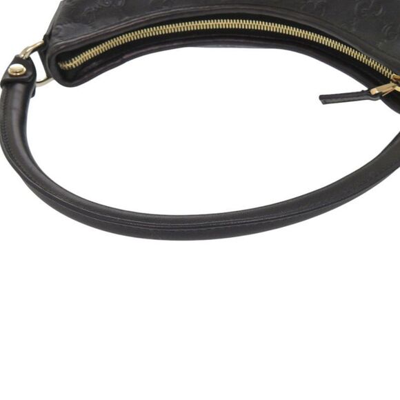 Gucci Abbey Guccissima 13078 One Shoulder Bag Leather Black Handbag Black 0282 - Picture 5 of 7